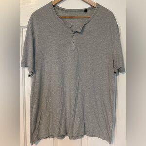 Vince Gray Striped Henley Tee XL | Peru Cotton Modal